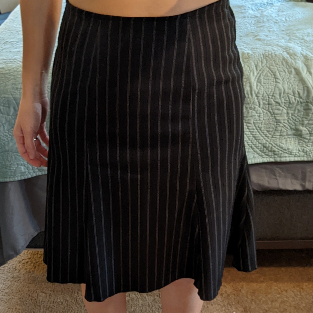 Pinstripe Black Skirt